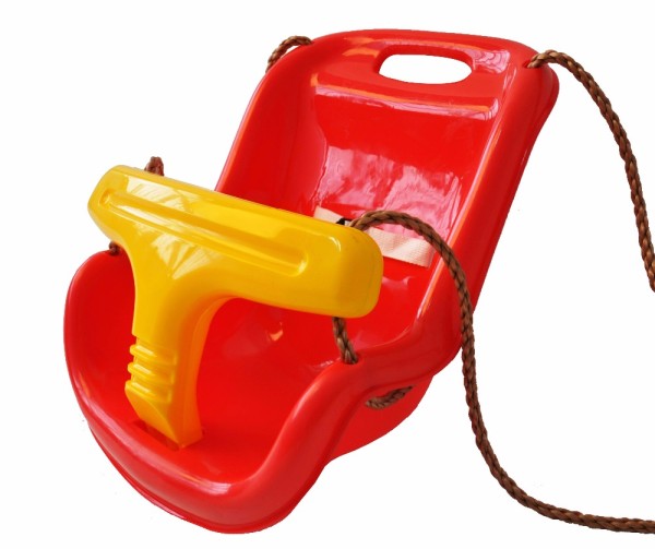مقعد أرجوحة بلاستيكي حديث للأطفال مريح وآمن مع حاجز قابل للفصل