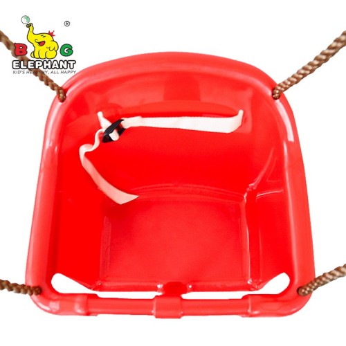Chaise de balançoire en plastique à dossier bas pour tout-petit avec corde de suspension