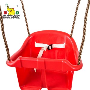 Plastic Low Back toddler bucket Swing Chair with Hanging Rope