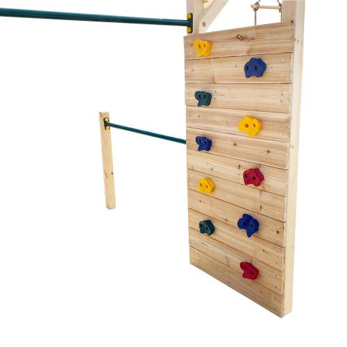 Barra de mono de madera 6 en 1 para equipos de gimnasia con escalera y columpio Dic