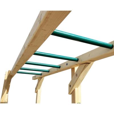 6 in 1 Wooden Fitness Equipment Monkey Bar with Climbing Ladder and Dic Swing