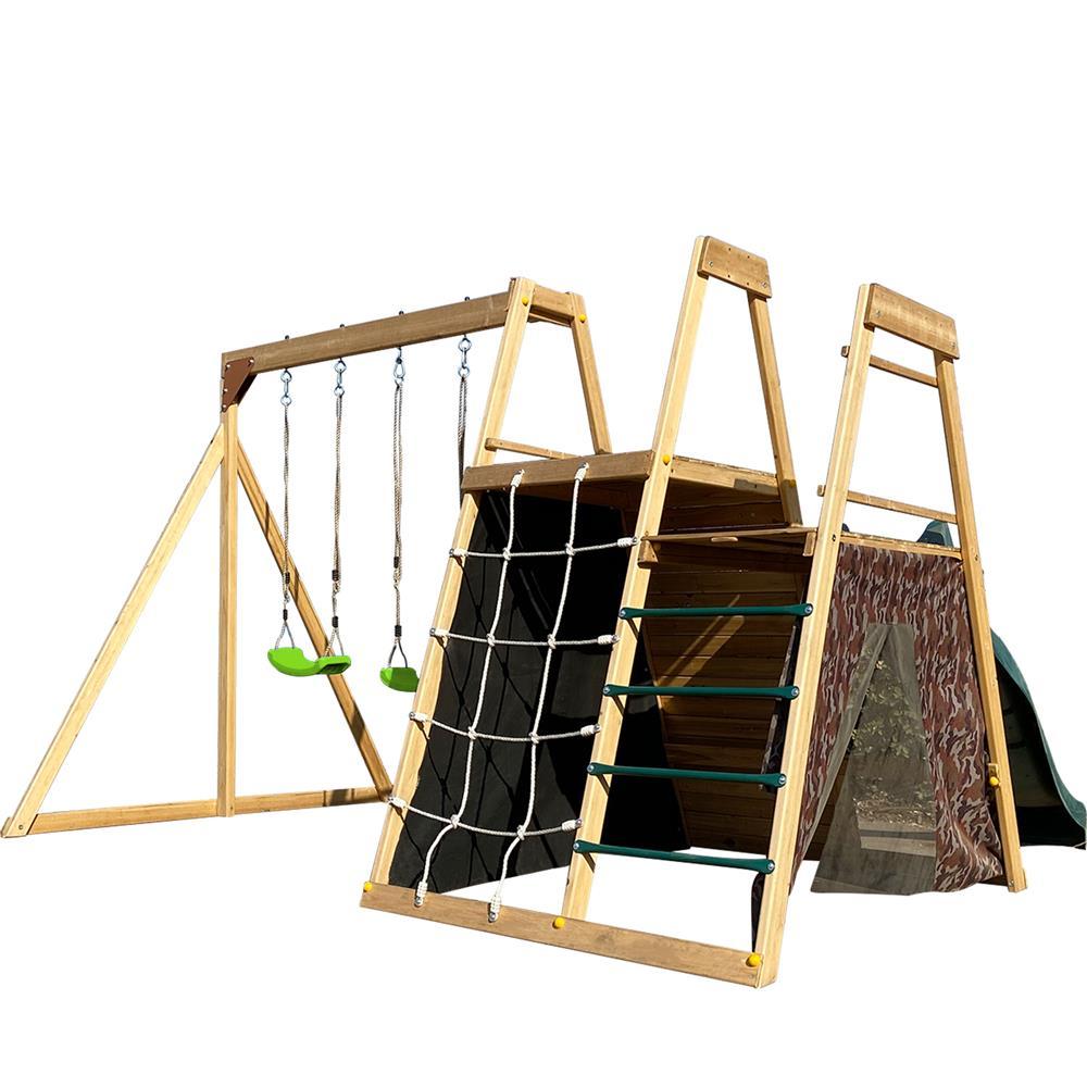 Swing Climbing Net Slide Playground Swing Set