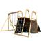 SG1-Outdoor Wooden Swing Set with Climbing Net and Slide | Swings Play Sets Customized