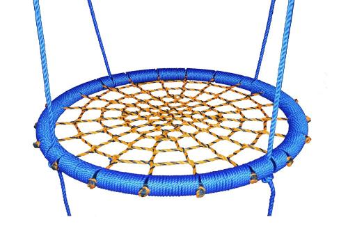 Spider web tree swing for kids, net saucer swing for swingset - multicolor