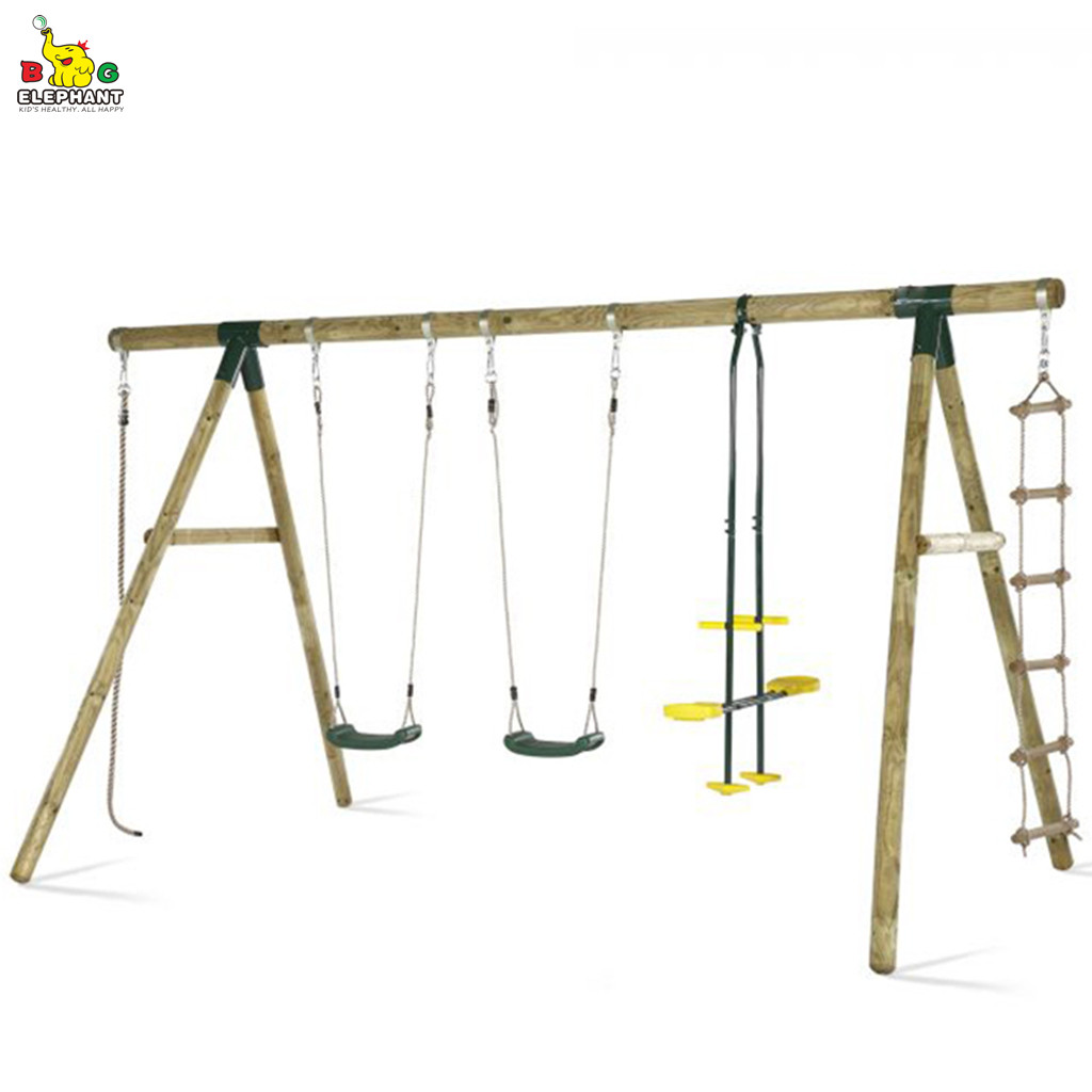 Ensemble de jeu en bois de jardin avec centre de terrain de jeu de toboggan en plastique Fabricant personnalisé