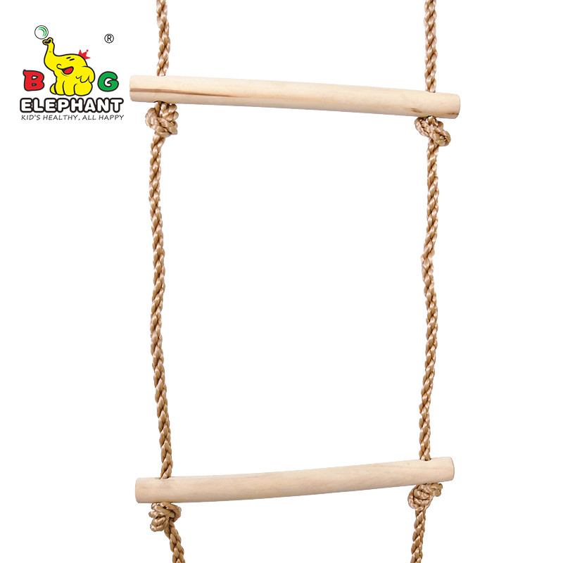 Playground High Strength Durable Climbing Rope Ladder with Wooden Step for Kids