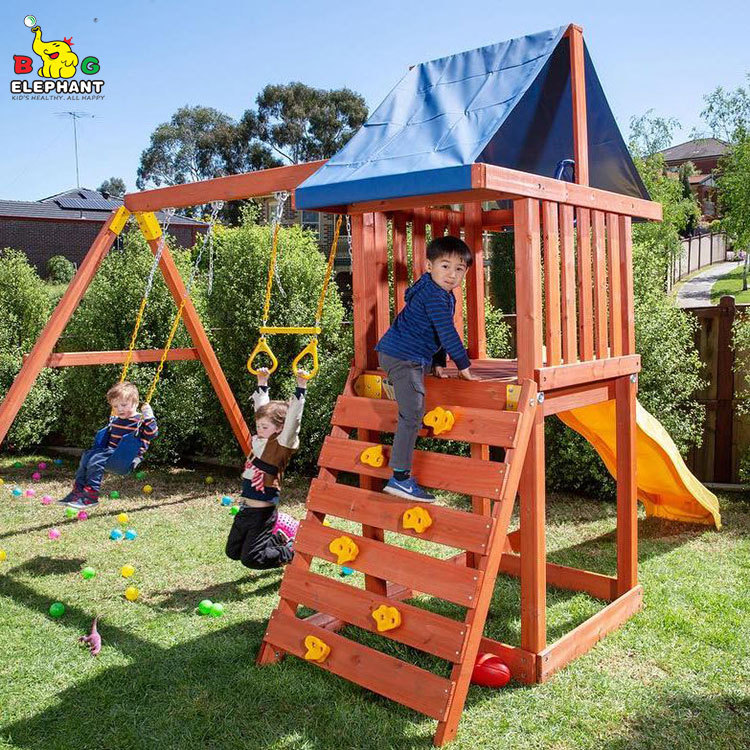 kids wooden playground,Swing Set Wooden Outdoor Playground Tower Fort Play Set for Kids Customized Manufacturer