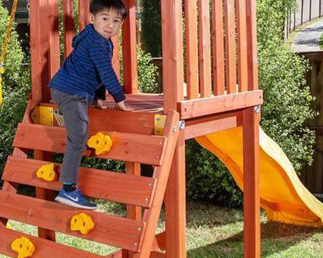 Climbing frame,Swing Set Wooden Outdoor Playground Tower Fort Play Set for Kids Customized Manufacturer
