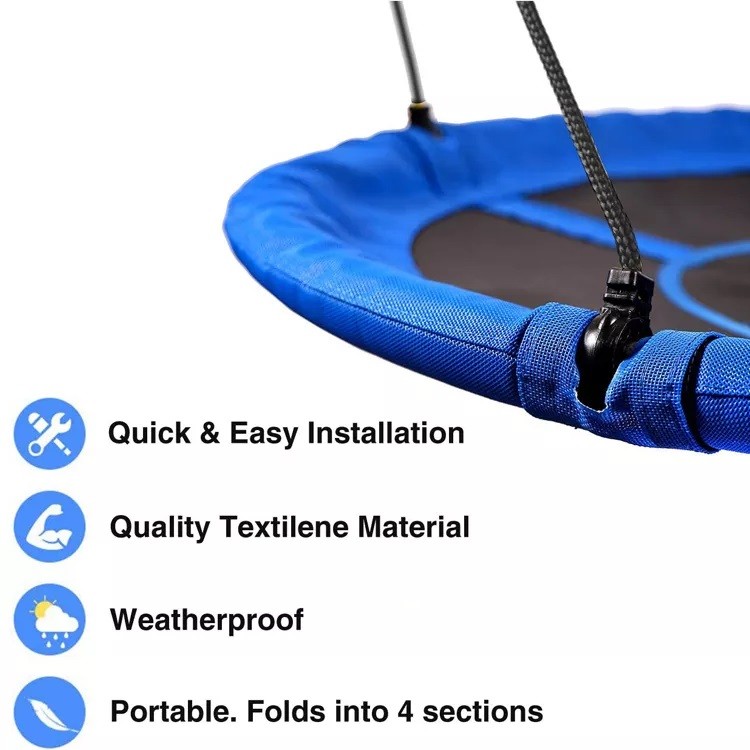 Kids Saucer Swing,Saucer Swing Soft 40 inch Outdoor Kid Foldable Saucer Round Mat Platform Tree Swing For Baby