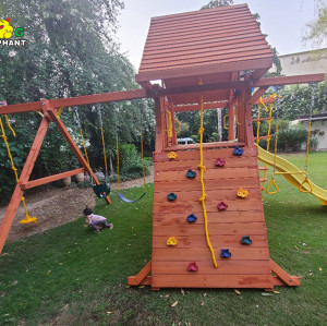 Multi Purpose Children Playground Wooden Swing Set for sale