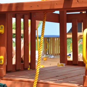 SD1-Wooden outdoor playground equipment swing set for children