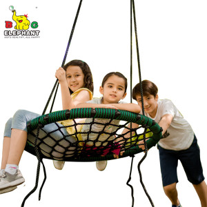 PC-MC02 Green Spider Web Tree Swing Round Net Rope Swing Outdoor Attaches to Trees for Multiple Kids Adult