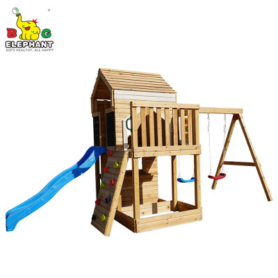 SH3-balançoire en bois ensemble de balançoire pour aire de jeux extérieure pour enfants
