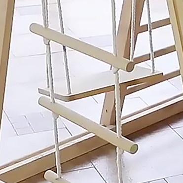 small wooden climbing frame