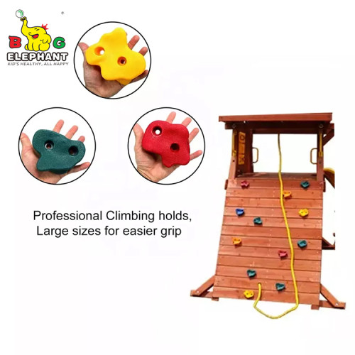 SD1-Wooden outdoor playground equipment swing set for children