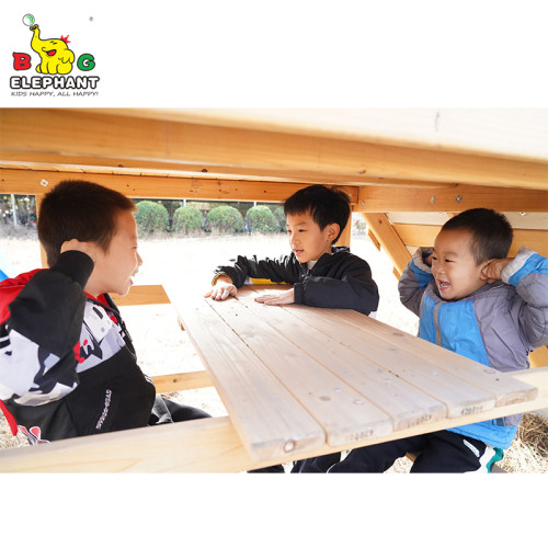 SH5 مجموعة أرجوحة خشبية في الهواء الطلق للأطفال معدات اللعب الخشبية
