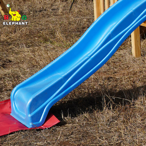 Tobogán de plástico para equipos de juego para niños al aire libre con tobogán de ondas de 2,2 m