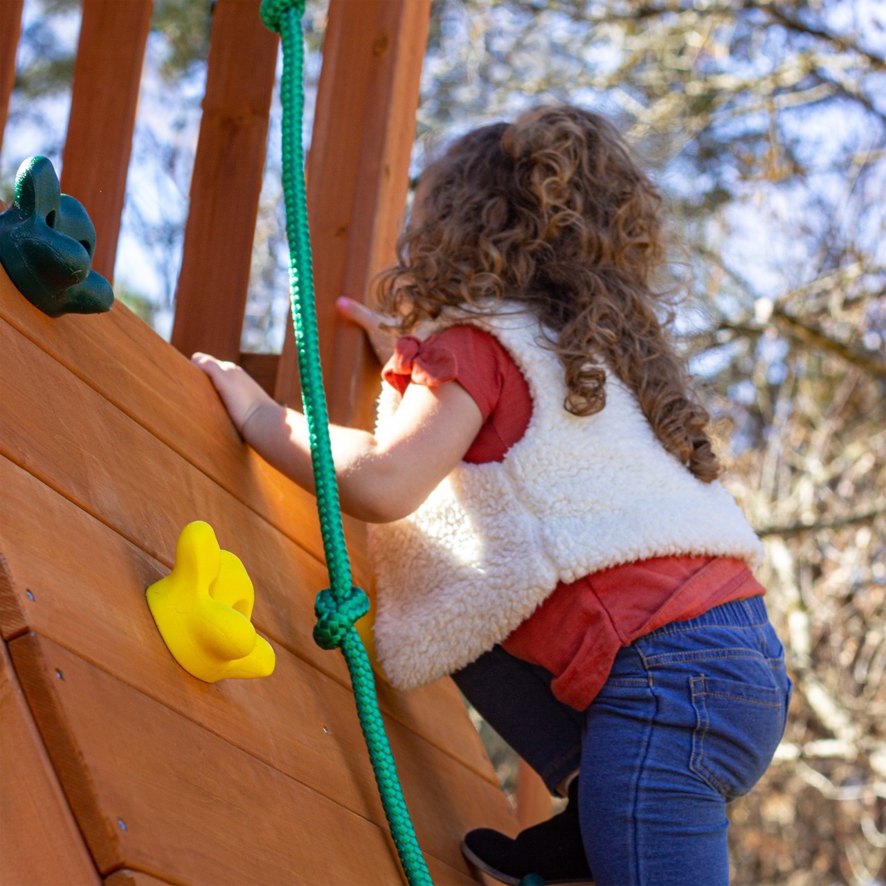 wooden swing set