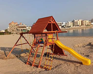 Garden Wooden Play Set with Plastic Slide