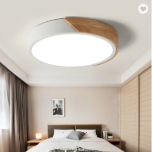 Round ceiling lamp with wood . 20W/28W/36W/48W