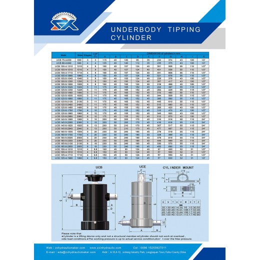 Underbody Hydraulic Cylinders