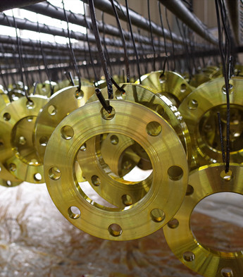 yellow painted plate flanges
