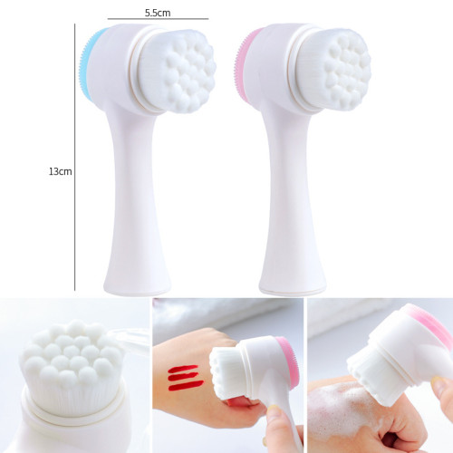 3D Double-sided manual washing brush silicone facial cleanser  hot sale Manual facial cleansing brush best selling face exfoliator face brush