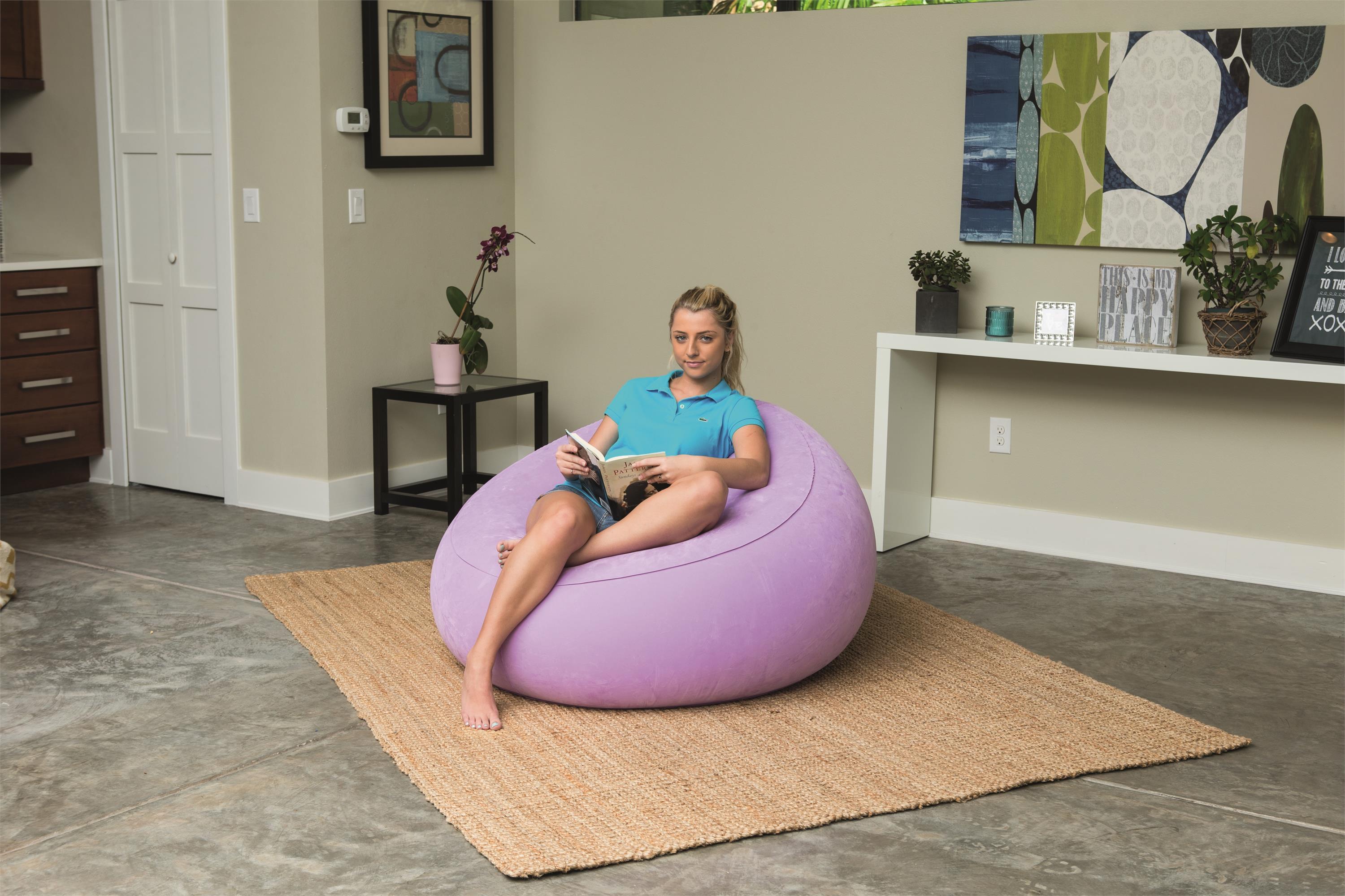 Round flocked sofa