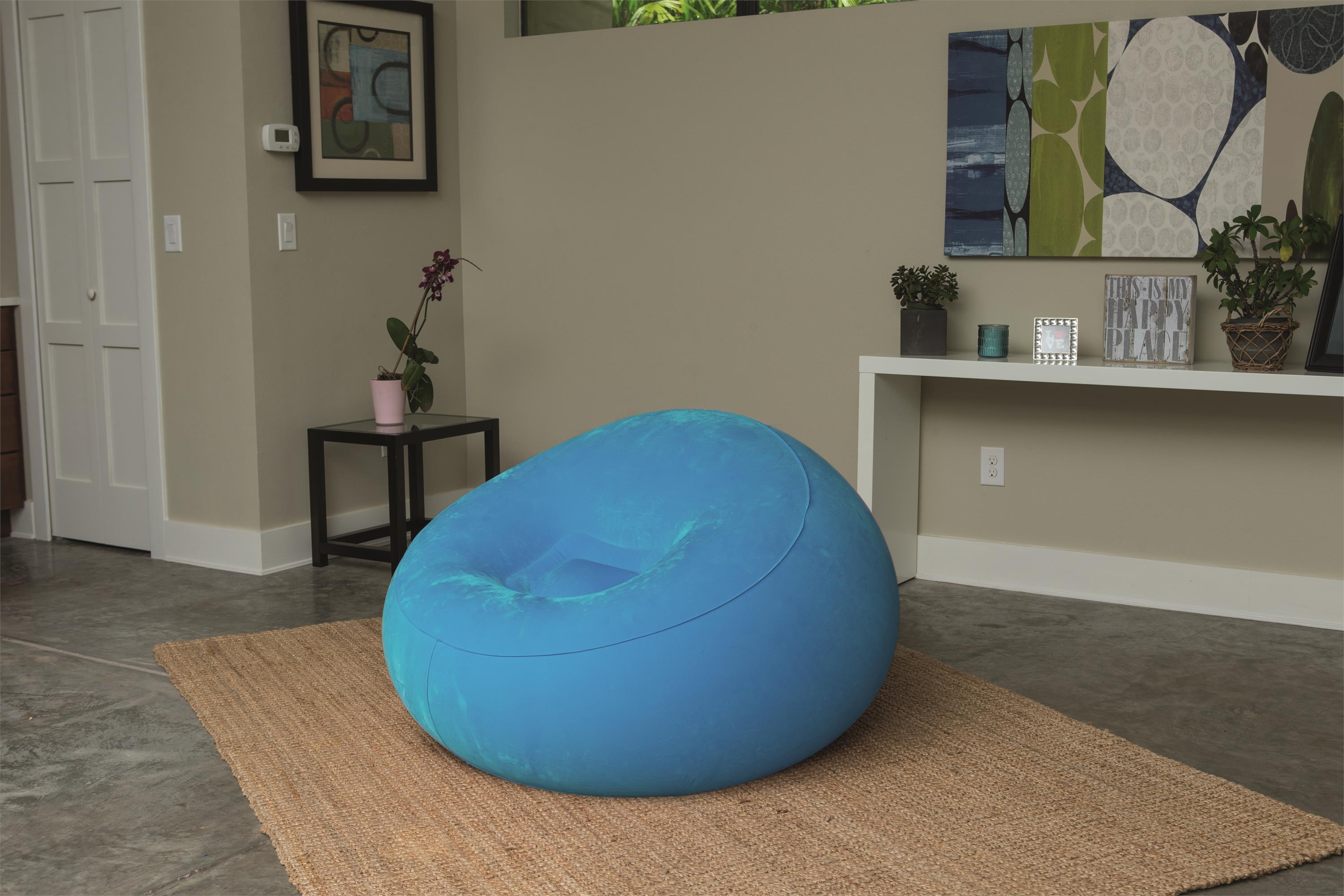 Round flocked sofa