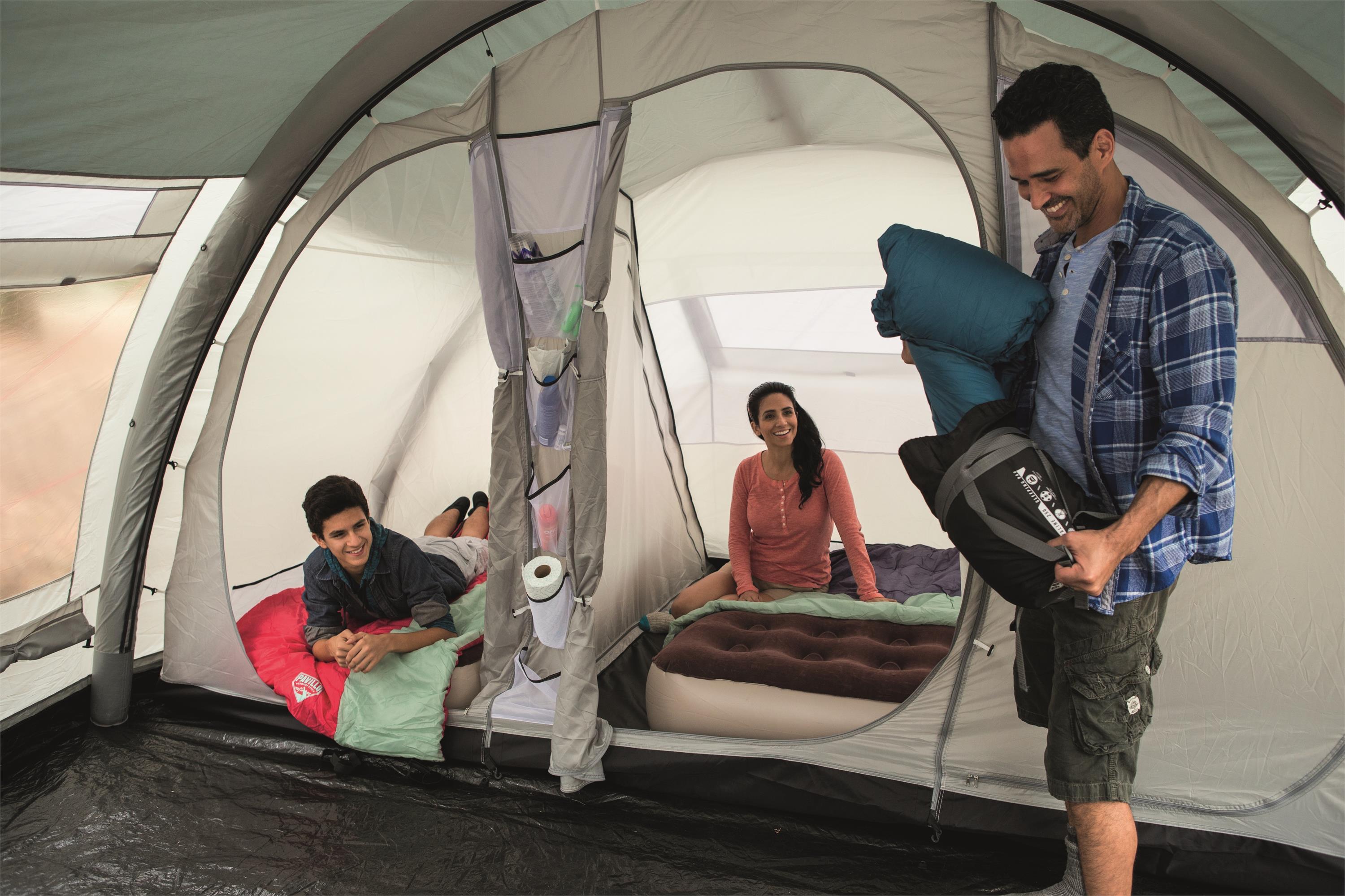 Six-person inflatable tent