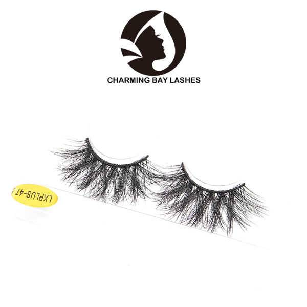 25mm lash strip 3d mink eyelash and custom package wholesale black 3d الفاخرة رموش المنك