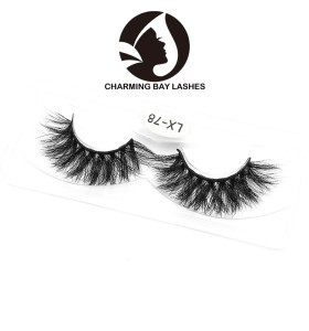 natural looking mink lashes with packaging box private label flat mink strip eye lashes
