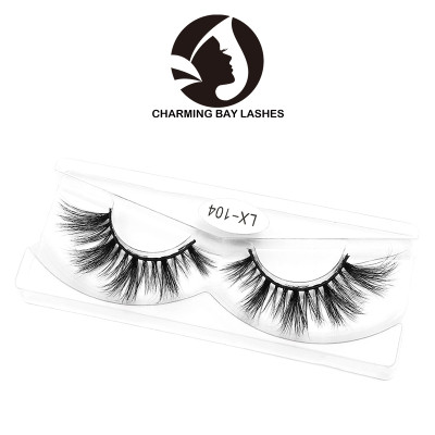 100% real single customized private label 3d real mink fur eyelash with packing box