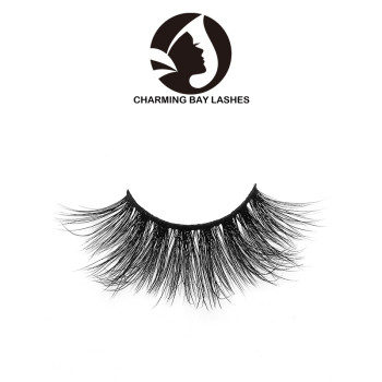 bulk 3d mink eyelashes beauty lady mink eyelashes with customize box packaging clear strip eyelashes
