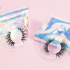 transparent band fluffy 3d mink beauty lady eyelashes cruelty free with custom eyelash box