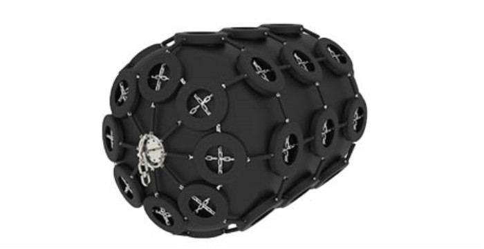 tire and chain net pneumatic fender