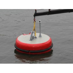 Polyurethane Coated Foam Filled Floating Donut Fenders on Poles for Ship Guarding