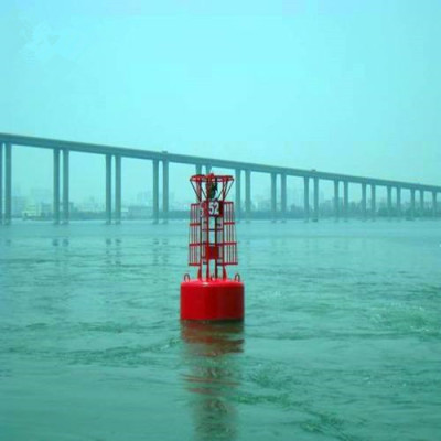 Ultrahigh Molecular Weight Polyethylene Ocean Lateral Mark Buoy With Hexagonal Aluminium Tower