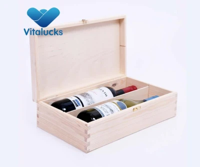 Customized unfinished pine wooden wine box