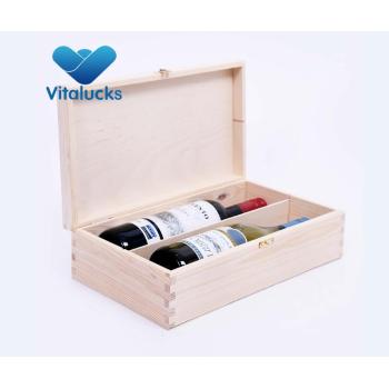 Customized unfinished pine wooden wine box
