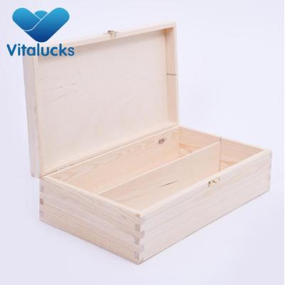 Customized unfinished pine wooden wine box