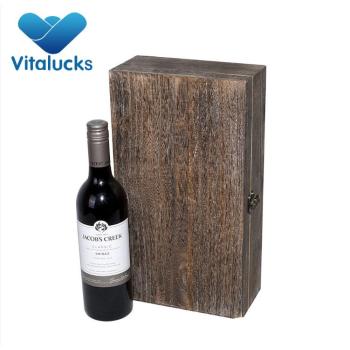 2 bottles package wooden wine box with stain color