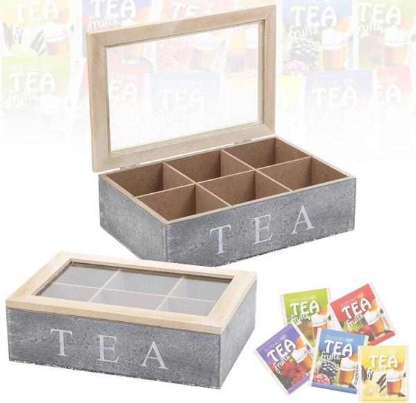 High quality wooden tea box with transparent window