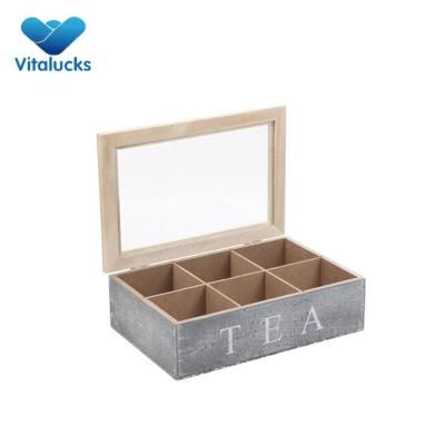 High quality wooden tea box with transparent window