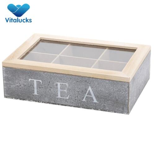 High quality wooden tea box with transparent window