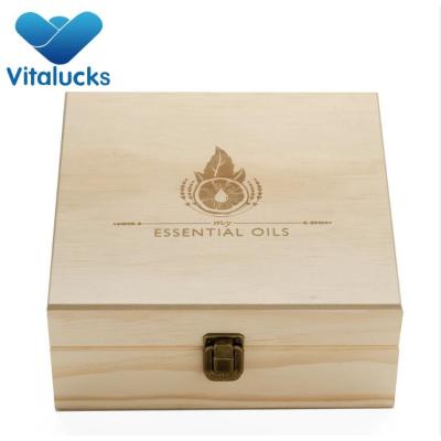 Hot sale unfinished packaging wooden essential oil box 36 bottles