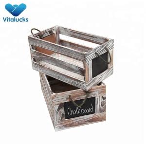 Wholesale wooden crates with handle and chalkboard