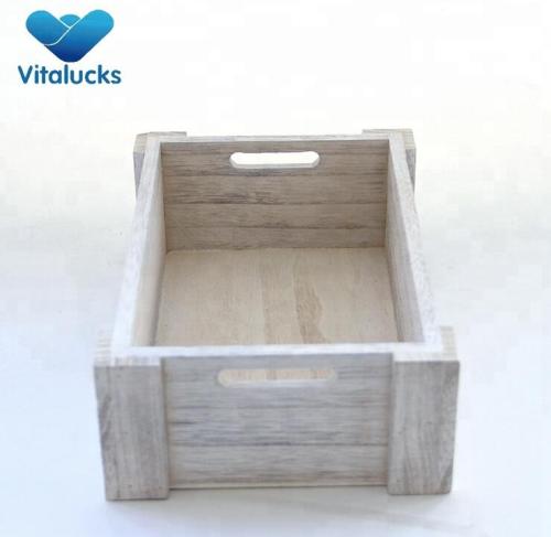 Eco-friendly pine wooden crates with white distressed