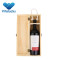 Hot selling one bottle 750ml pine luxury wine box hinged lid with rope handle