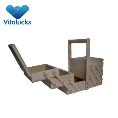 Hot sale custom sewing kit set wooden sewing box